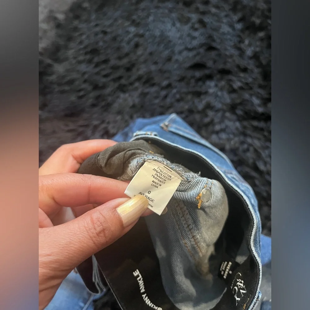 Ultra High Waist Skinny Ankle Blue Jeans Size 0 New York & Company - Picture 3 of 7